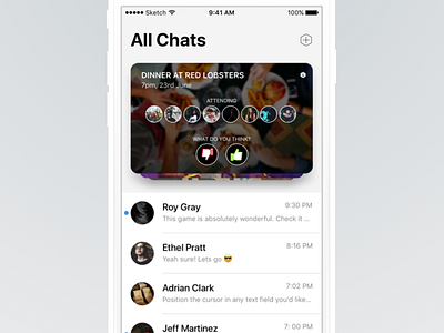 Messages App chat chats groups ios ios 11 iphone light message messages polls popular ui