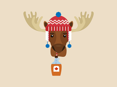 Monty the Moose canada canadian hat illustration moose sticker syrup toque vector winter