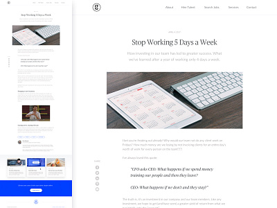 Blog Post article blog layout minimal news post responsive share simple social ui website