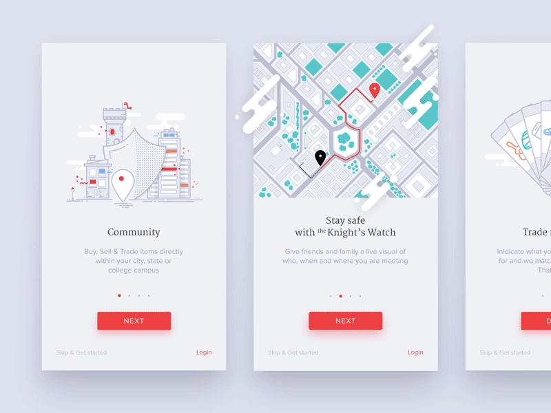 Onboarding TKM App app apple clean illustration interaction interface ios onboarding slider ui ux watch