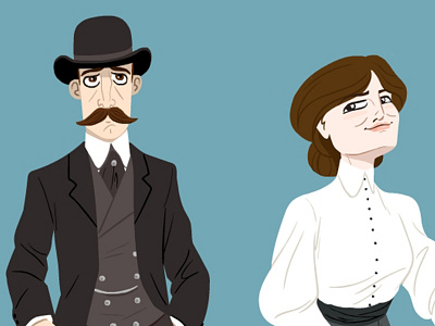 Lady & Gentlemen 1900s bowler character costume gentleman lady old timey