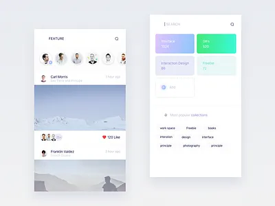 Feature and Search apple client connect demo device feature inspiration interaction interface search sync ui