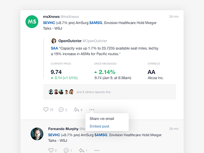 Comments details application comments data design feed profile saas share social media stocks ui user ux