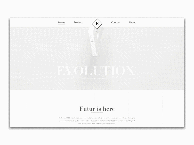 Simple Landing Page black white landing page ui