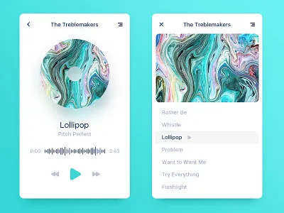Music Player clean fresh music page player ui ux