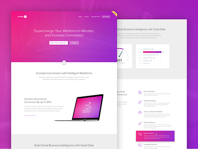 Product Landing Page UI - Bundle.io beta data visualization landing page landingpage onepage product sign up sketch sketchapp webdesign