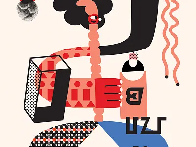 D Bond illustration pattern risograph