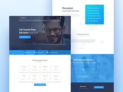 Lab Test Website clean conversion lab lander landing page marketing medical modern site user interface web design website