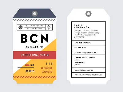 Barcelona '17 barcelona bcn business card card digital flight nomad print studio tag travel