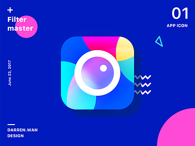 Filter master app icon apple camera color color overlay， filter icon