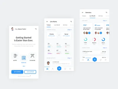 Rideway - Reports & Statistics app application blue clean corporate ios iphone modern ui ux