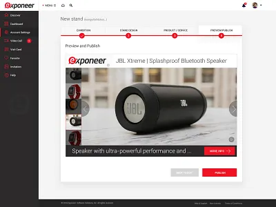 Exponeer - Creation of exhibition page bar components design gradients nav proposal red style ui
