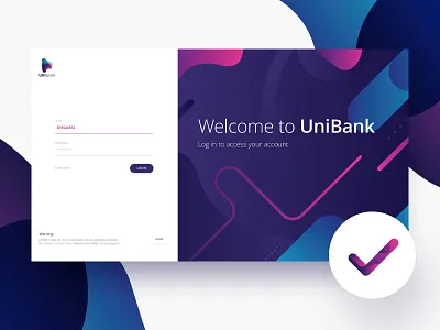 Bank login panel bank check color interface login minimal panel signup sketch ui ux