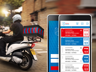 MEDICAL LOGISTIC app app courier flat design medic room33 transport ui ux