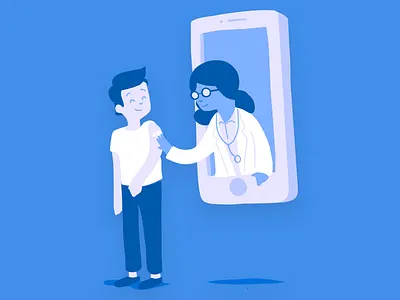 Great Care, Anywhere – Carbon Health avatar character doctor face flat hand drawn healthcare illustration medic people vector art