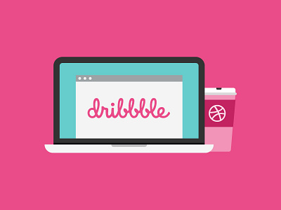 Dribbble Draft Day coffee draft draft day dribbble illustration invitation invite invites macbook vector