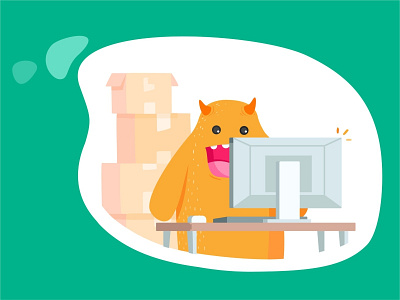 Tech Monster avatar cutte design emoji flat fun icons set illustration monster scary summer wizard