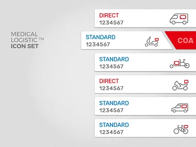 MEDICAL LOGISTIC app - vehicles icon set app courier flat design icon medic pictograms room33 transport ui ux