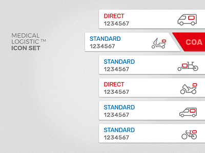 MEDICAL LOGISTIC app - vehicles icon set app courier flat design icon medic pictograms room33 transport ui ux