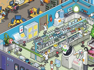 Step Forward illustration isometric pixel art