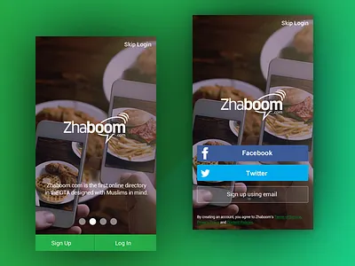 Zhaboom App login app app design green ios login mobile mobile design register ui ux zhaboom