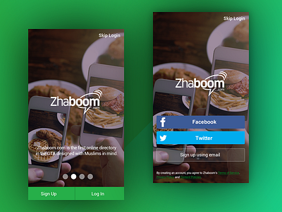 Zhaboom App login app app design green ios login mobile mobile design register ui ux zhaboom