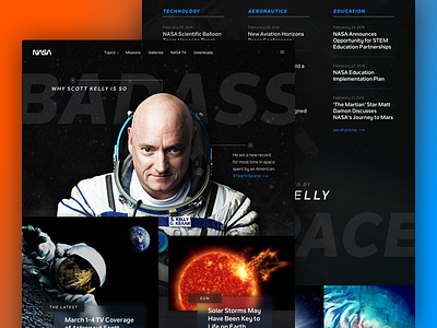 NASA Homepage Exploration article desktop editorial nasa space ui ux web