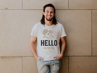 Hello Neighbor church hand hello shirt type wave