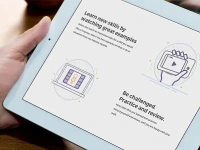 Illustrations for Viddler icons illustrations lines orange purple