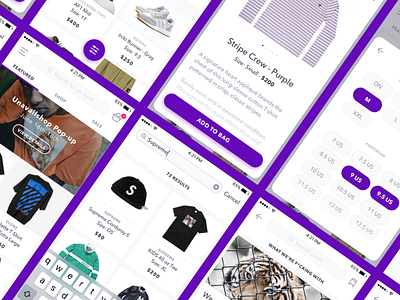 Unavailshop Consignment Shop App clothing products shop shop app shopping app store ui ux