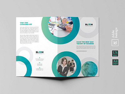 Creative Business Agency Bi-Fold Brochure adobe indesign brochure client offer brochure data analysis brochure elegant design modern proposal real estate