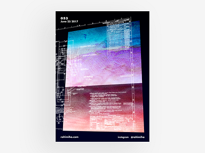 Day 053 blue blueprint daily gradient graphic design poster