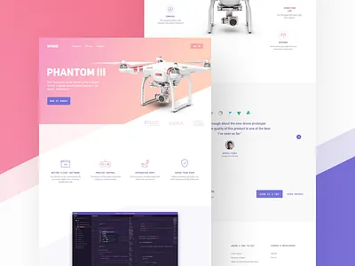 Drone Landing Page bootstrap creative design drone homepage landing page photoshop quadcopter responsive sketch ui website