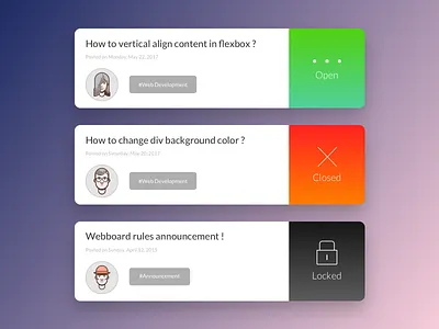 Forum Post List Concept card concept forum idea list post ui ux