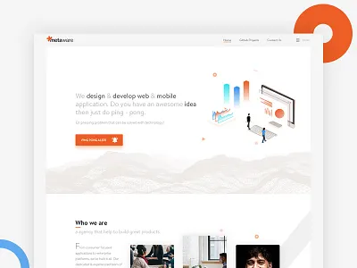 Metawarelabs color creative flat home page landing page ui design ux design website white