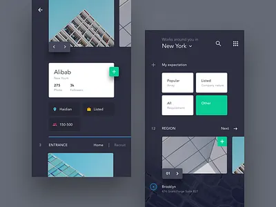 UI exercises #1/100 Recruitment App app blog clean colors grid minimalism,browser type typography