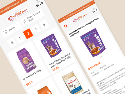 Petcenter Mobile Website responsive design ui ux website design