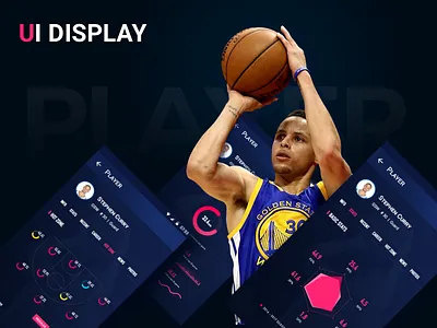 NBA app UI display basketball curry data game gsw nba player sport statistics ui warriors