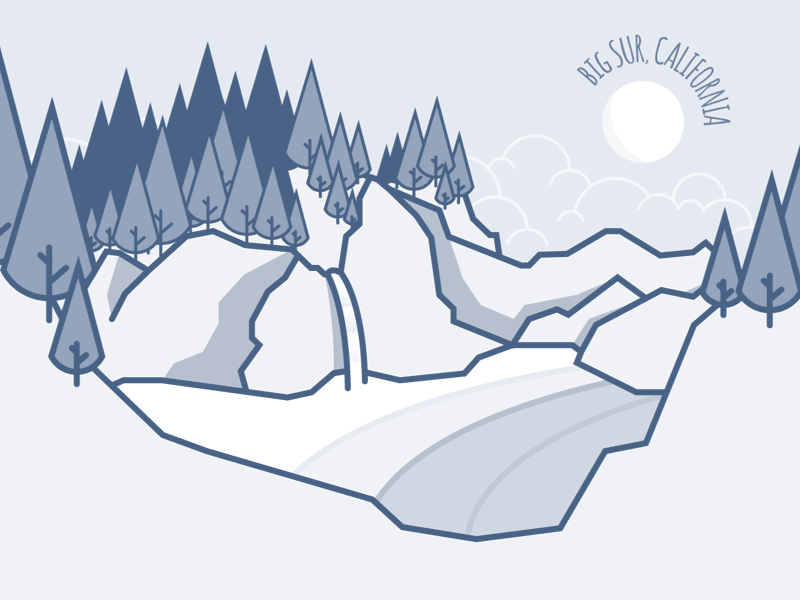 Big Sur animation big california falls gif illustration mcway sur