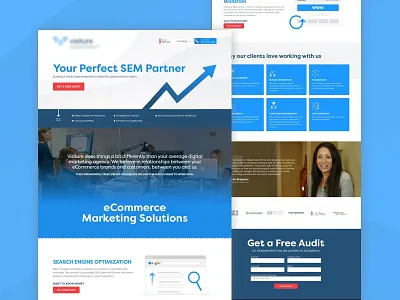 Landing Page - eCommerce Marketing Solutions cro free audit landing page lead generation sem testimonials ui design