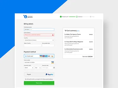 Checkout Flow checkout ecommerce epayment flow form payment method premiumuikits purchase shopping cart steps ui validation