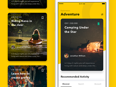 #Exploration | Activity App activity android card home ios ios11 iphone package tour