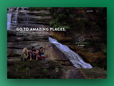 Travel site exploration adventure homepage landing landing page nature places scroll slider tourism travel trip video
