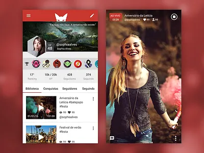App Lynx.ly live aovivo aplicativo app gamification google live material design streaming ui ux video