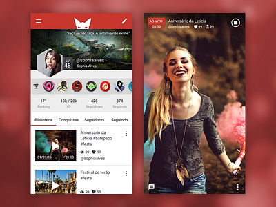 App Lynx.ly live aovivo aplicativo app gamification google live material design streaming ui ux video