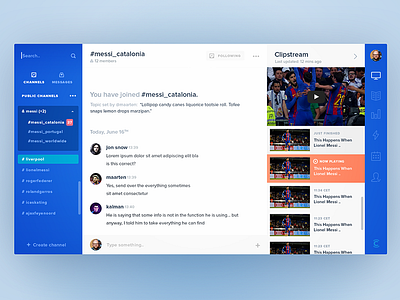Sports BaseScreen app channels chat kalman magyari sports users videos