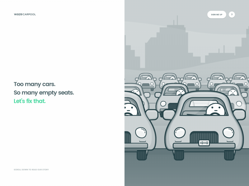 Waze Carpool - Loader 2d animation bounce bouncing cars loader loading swipe waze white