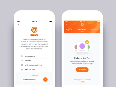Exam App Redesign - Empty State & About android app design educational exam game ios iphone quize ui ux