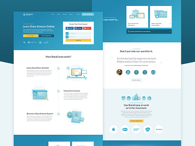 New Landing Page! 🌟 acquisition datacamp datascience illustration landingpage webdesign
