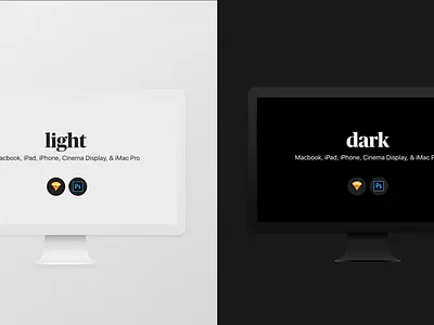 Light and Dark Apple Device Mockups apple dark mockup imac imac pro ios iphone mockup